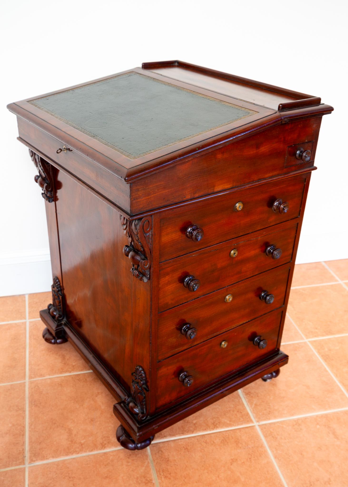 Regency Davenport Desk Flame Mahogany 1830s Georgian Freemans Fine Country House For Sale 8