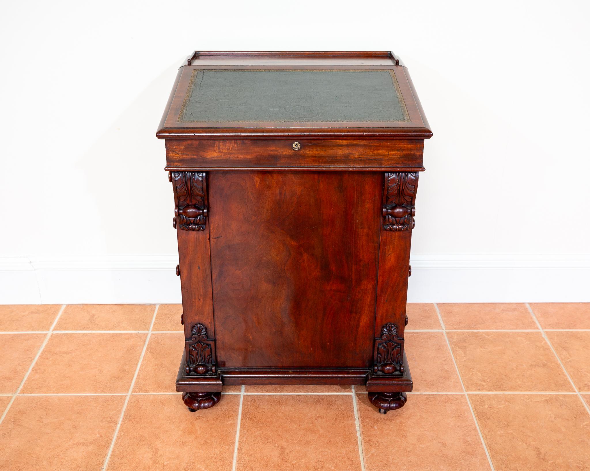 Regency Davenport Desk Flame Mahogany 1830s Georgian Freemans Fine Country House For Sale 9