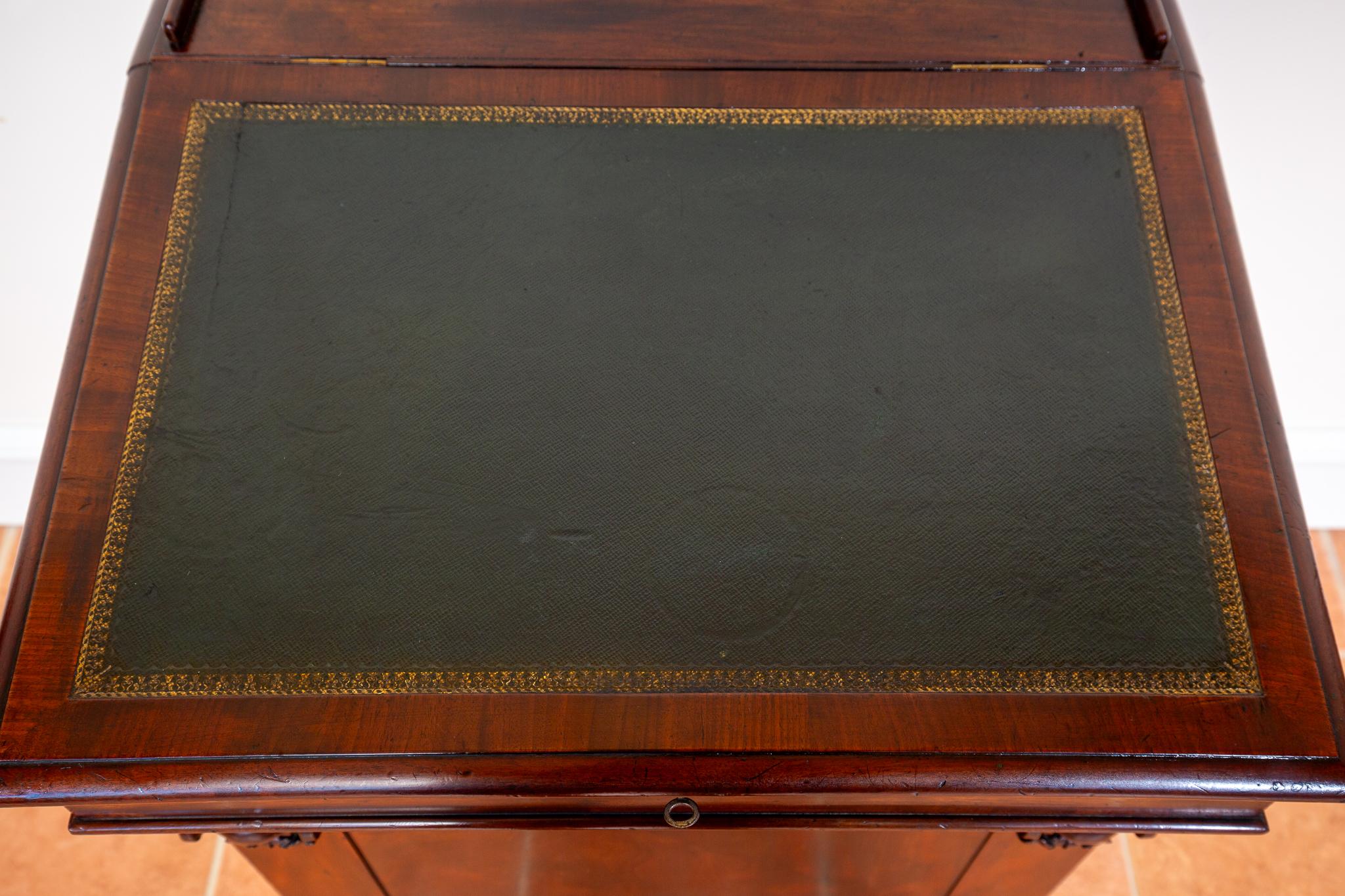 Regency Davenport Desk Flame Mahogany 1830s Georgian Freemans Fine Country House For Sale 12