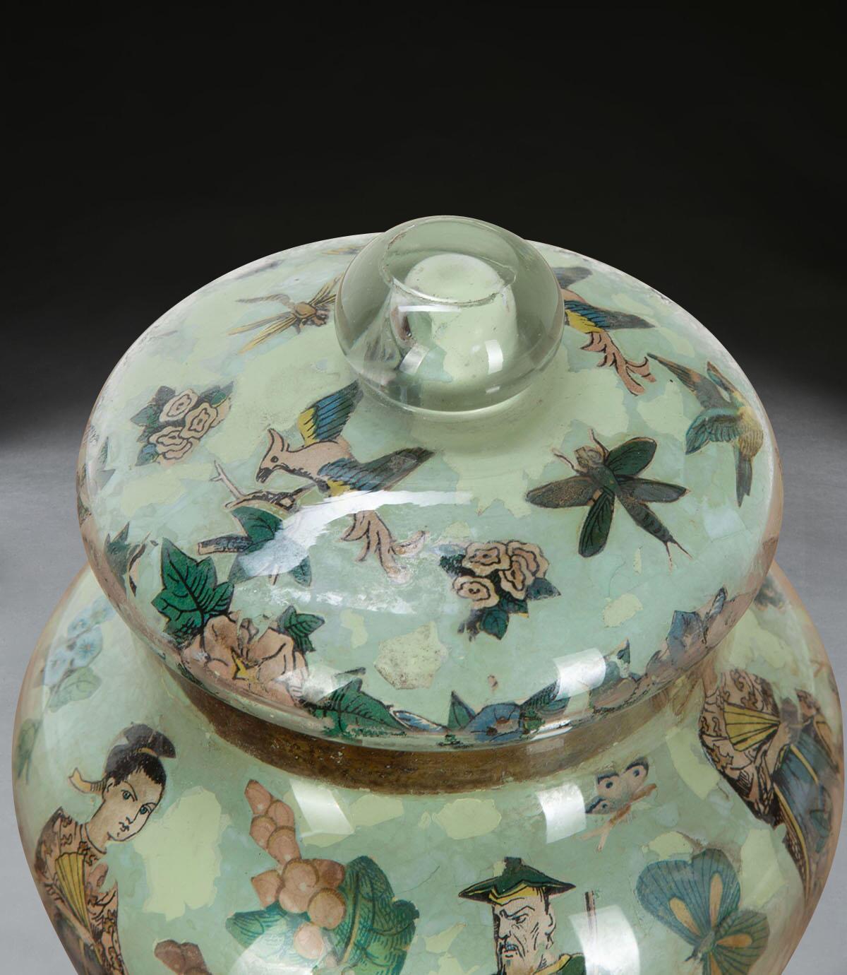 Decalcomania-Vase im Regency-Stil (Englisch) im Angebot