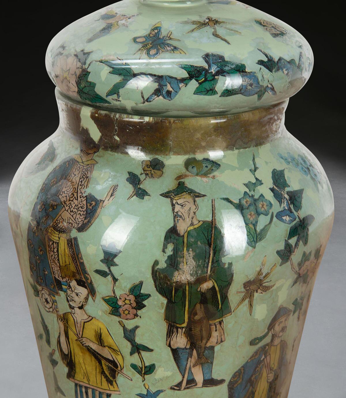 Decalcomania-Vase im Regency-Stil im Zustand „Gut“ im Angebot in Shipston-On-Stour, GB