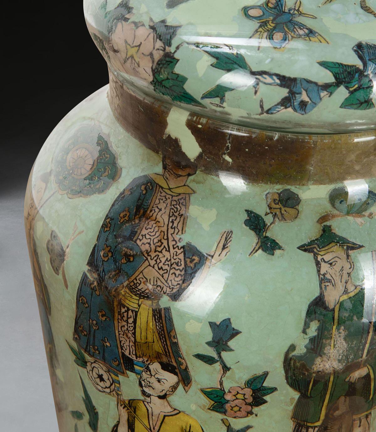 Decalcomania-Vase im Regency-Stil im Angebot 1