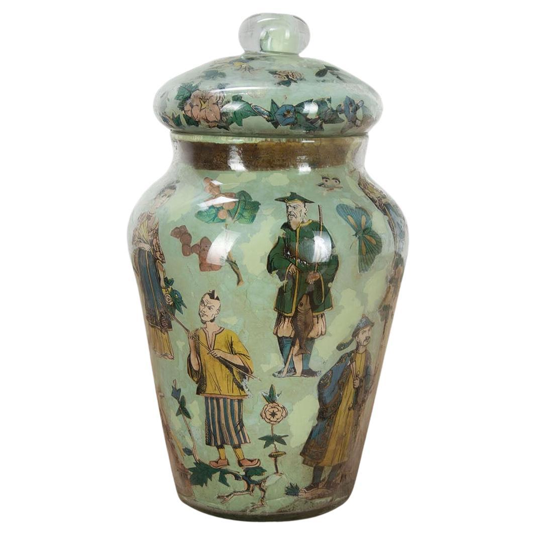 Decalcomania-Vase im Regency-Stil im Angebot