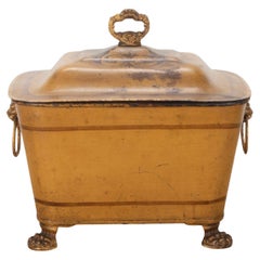 Antique Regency Decorated Coal Bin