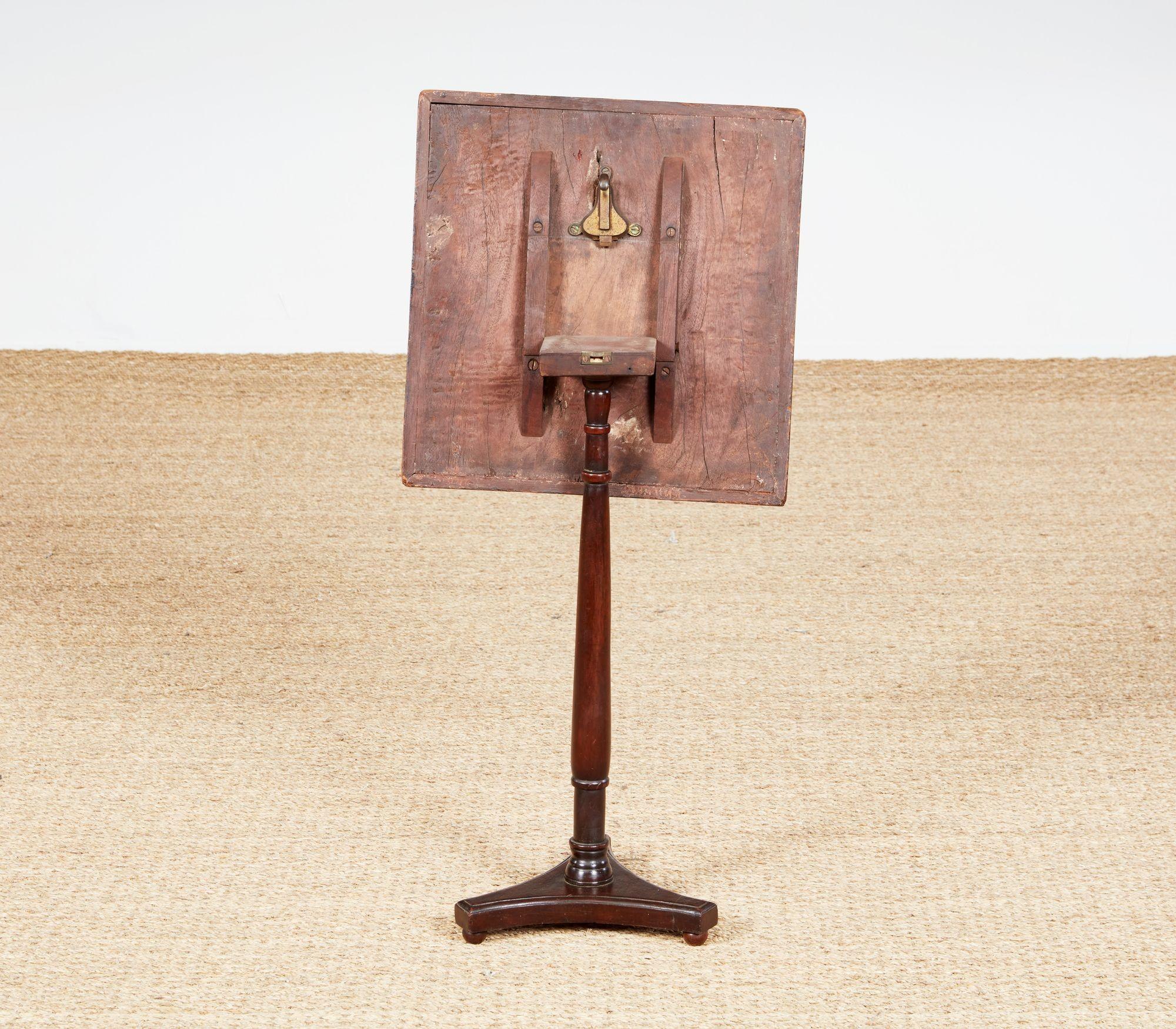 Hardwood Regency Decoupage Tripod Table