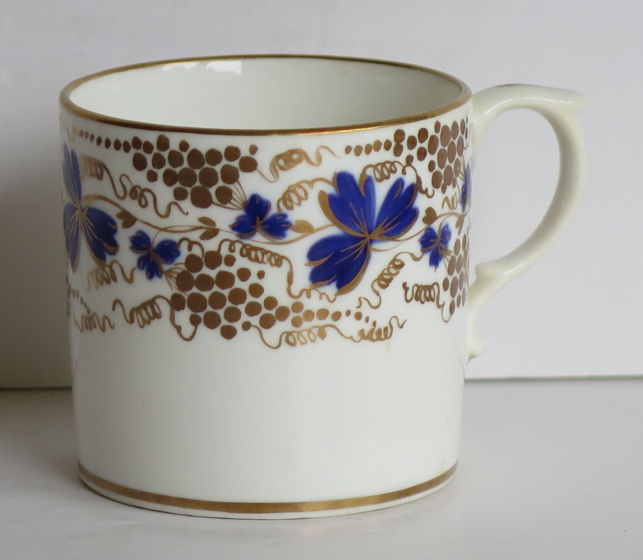 Regency Derby Porcelain Coffee Can hand painted in Trailing Vine Patn, Ca 1825 4