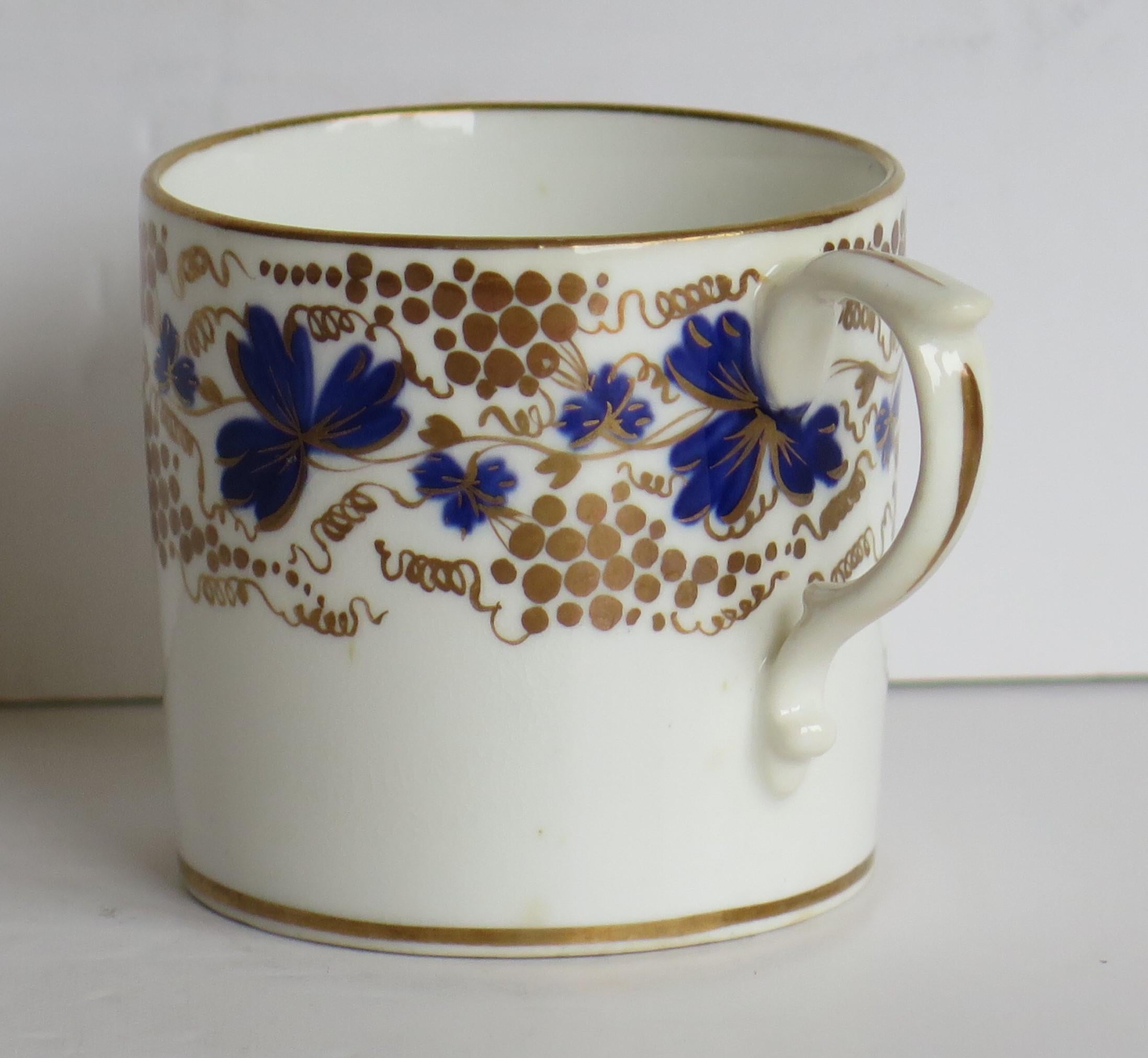 Regency Derby Porcelain Coffee Can hand painted in Trailing Vine Patn, Ca 1825 For Sale 8