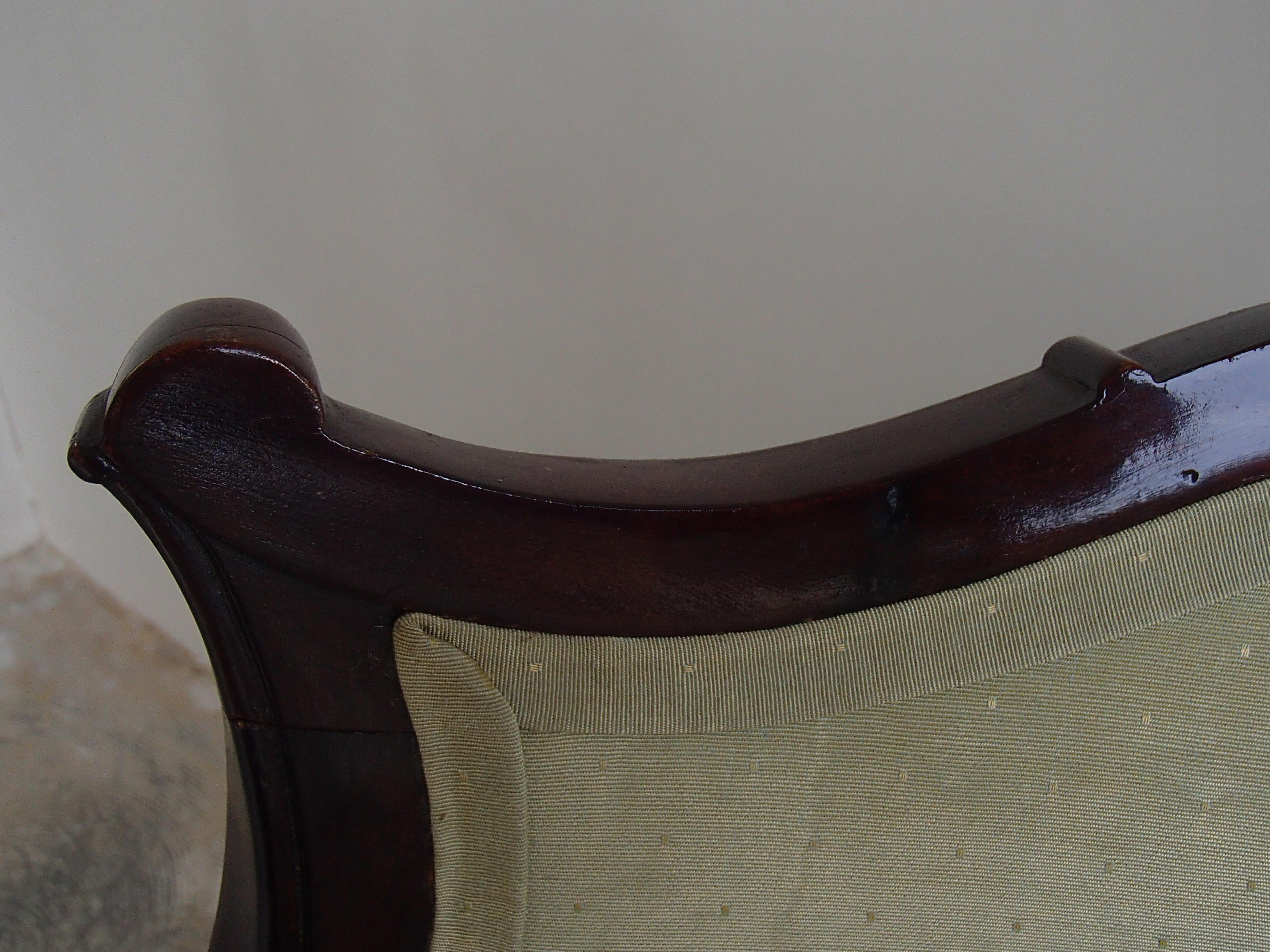 Regency Desk Armchair mit Lite Green Silk bezogen im Angebot 3