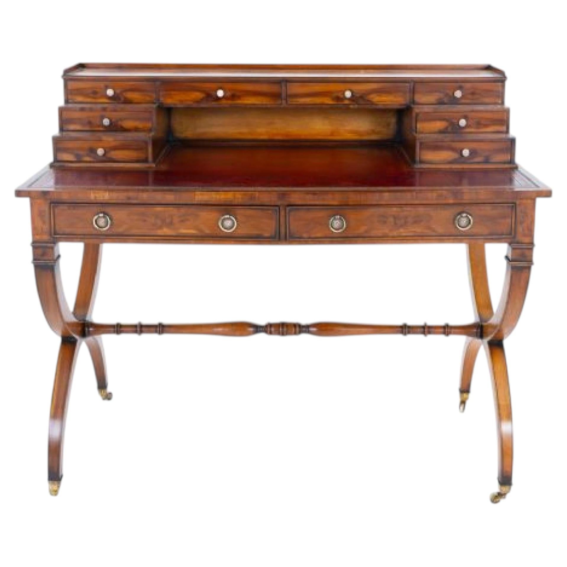 Regency Desk Bonheur Du Jour Mahogany Revival For Sale