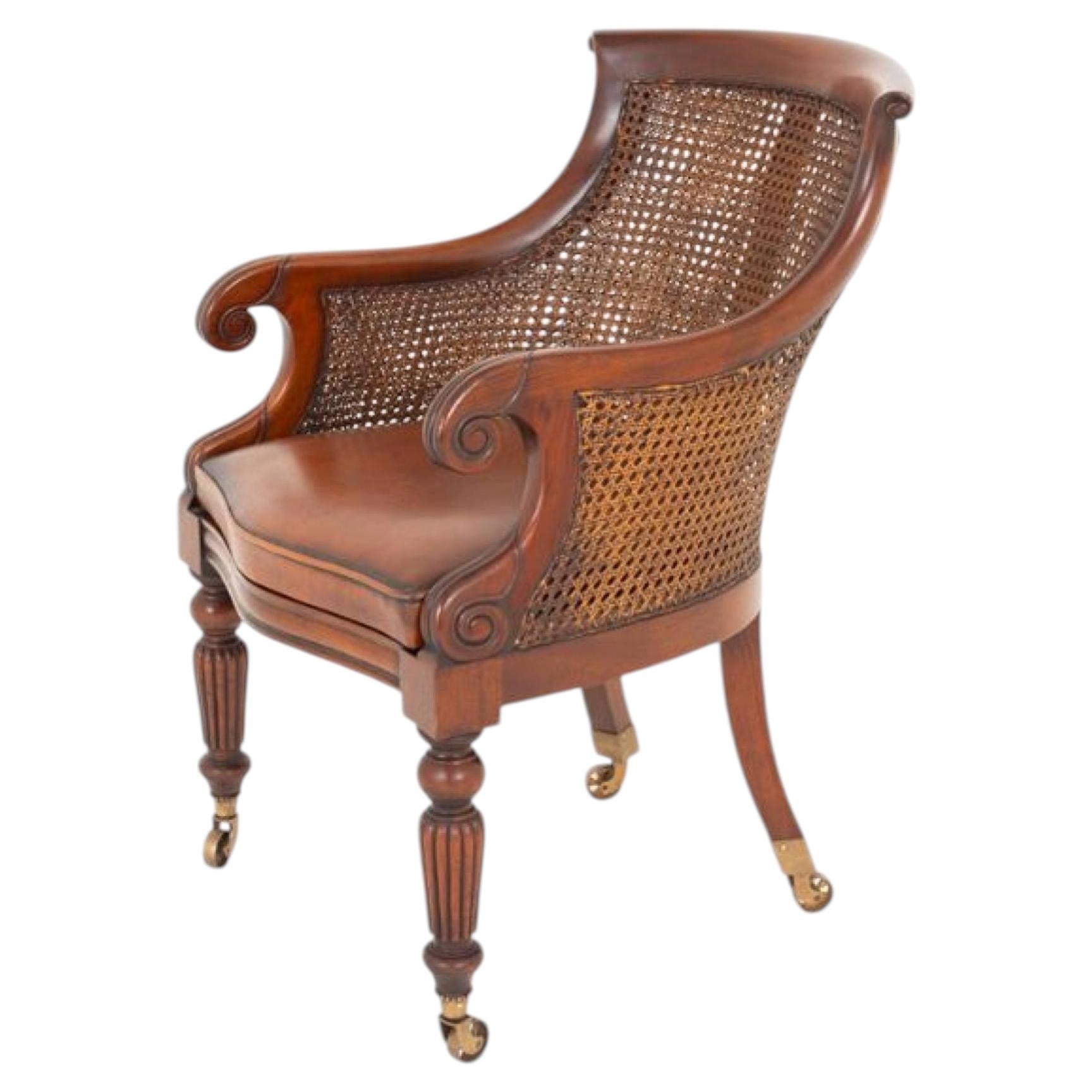 Regency-Schreibtischstuhl Office Revival Sitz Mahagoni