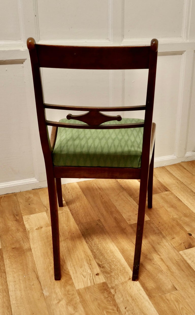 Regency Desk Chair with Brass Inlay Decoration For Sale at 1stDibs