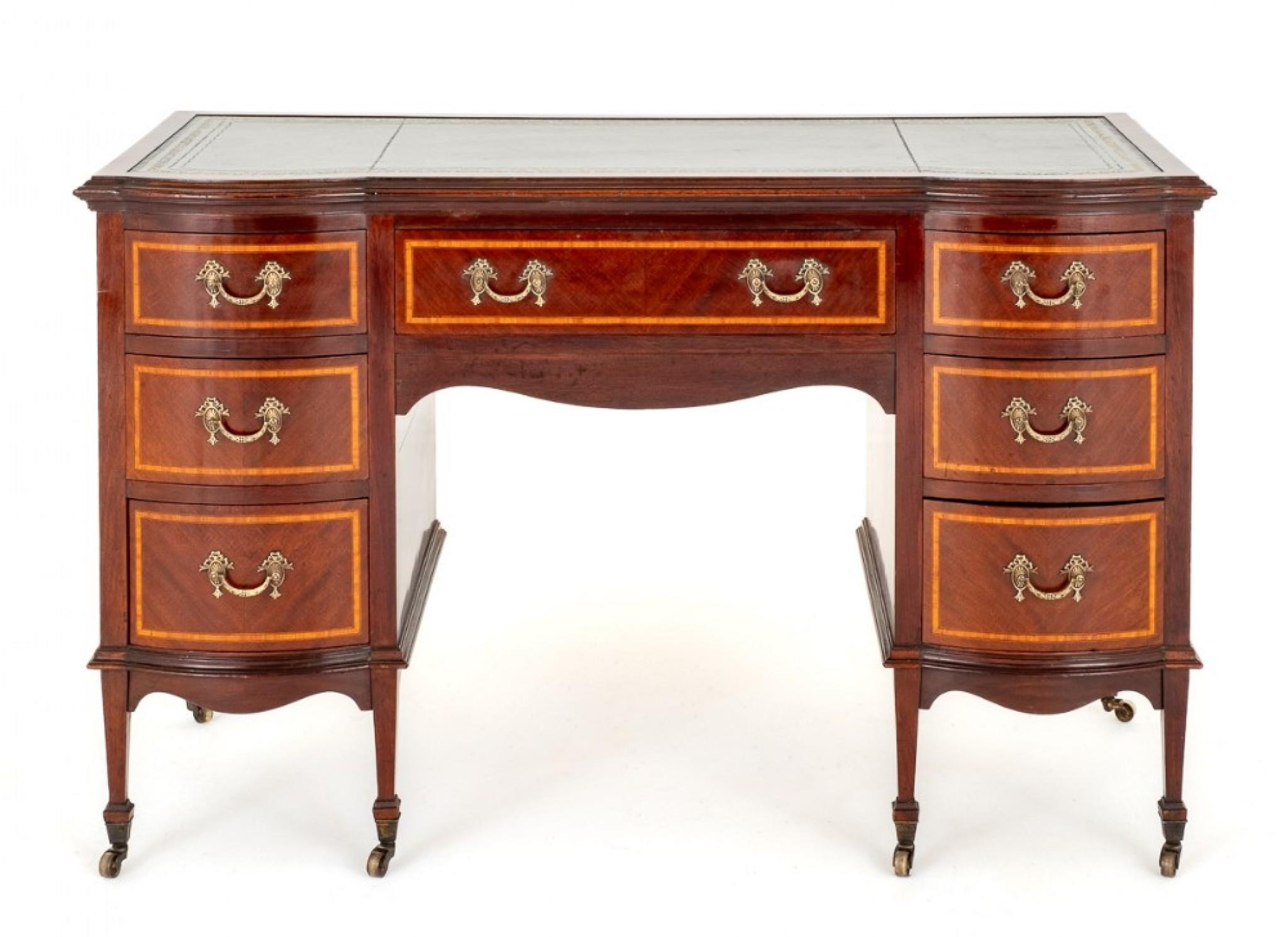 Regency Desk Writing Table Mahogany 1880 For Sale 1