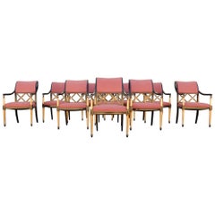 Regency Dining Chairs by Dorothy Draper Design for Henredon Set of 10