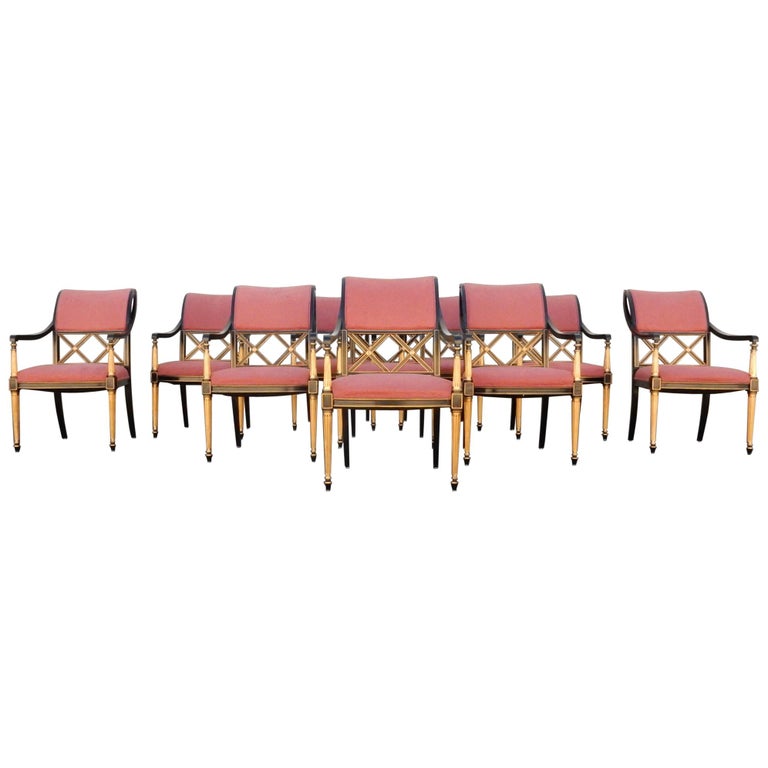 Regency Dining Chairs By Dorothy Draper Design For Henredon Set Of