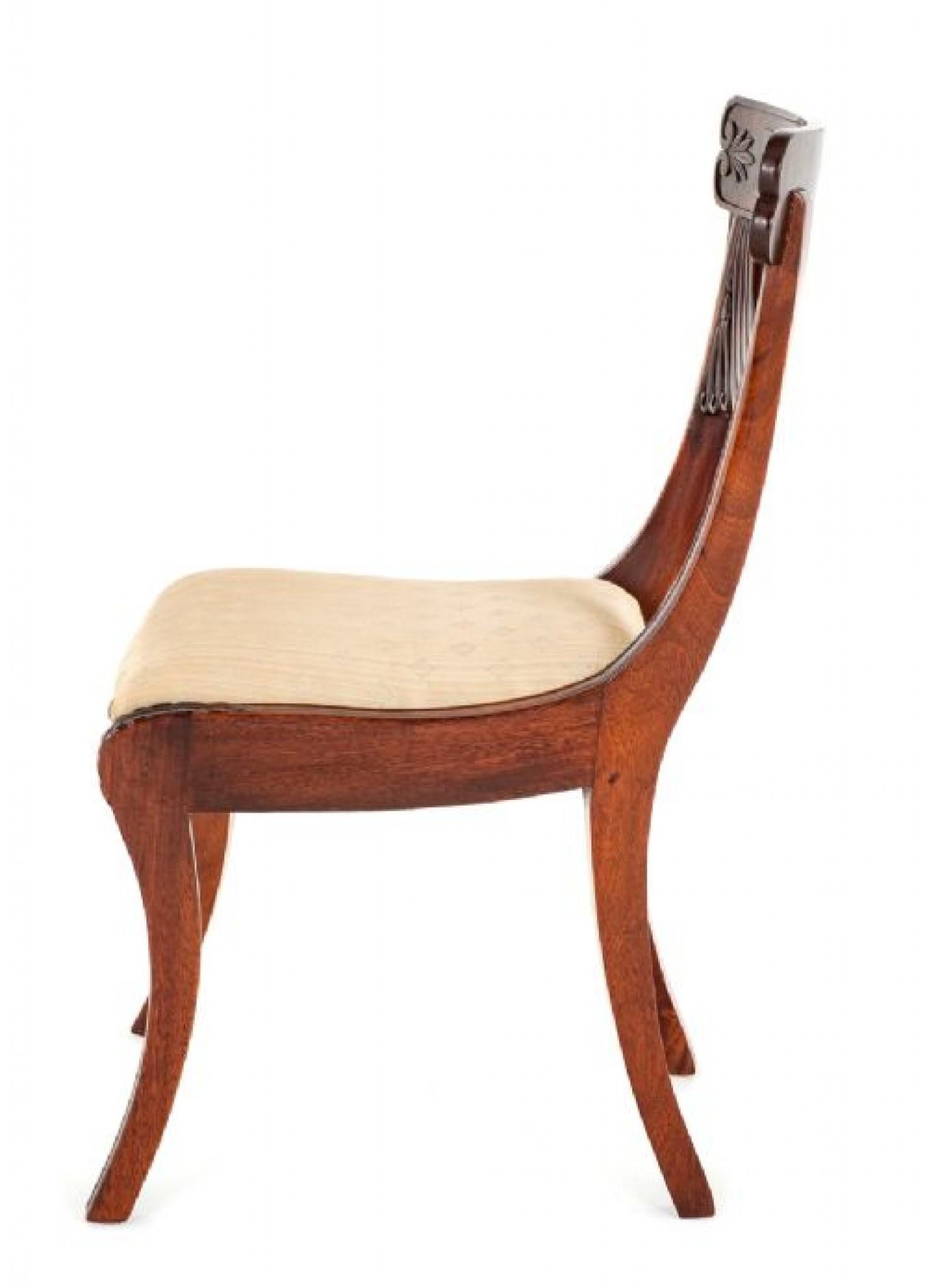 Regency Dining Chairs Set 10 Mahogany 2