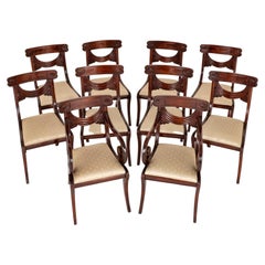 Regency Dining Chairs Set 10 Mahogany
