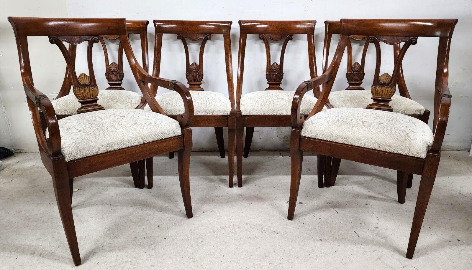 American Regency Dining Chairs Solid Walnut by John Stuart, Set of 6