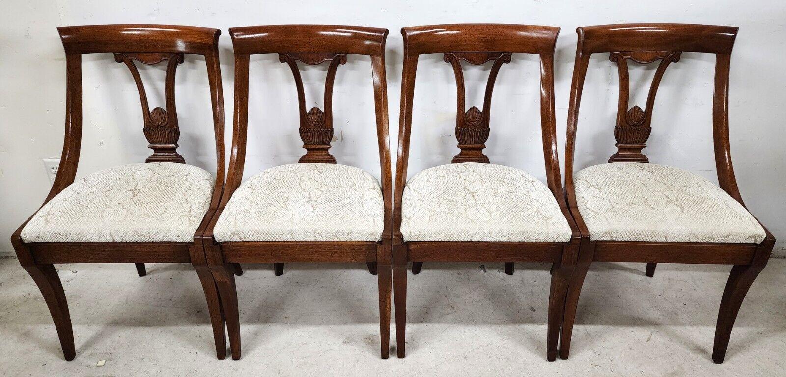 Regency Dining Chairs Solid Walnut by John Stuart, Set of 6 In Good Condition In Lake Worth, FL
