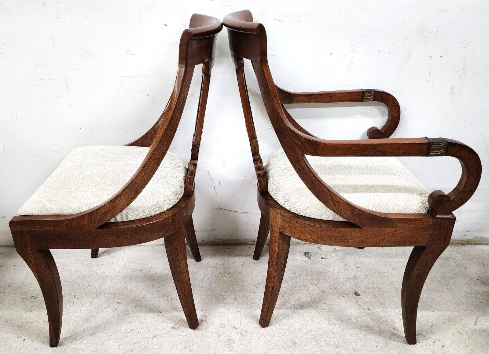 Regency Dining Chairs Solid Walnut by John Stuart, Set of 6 2