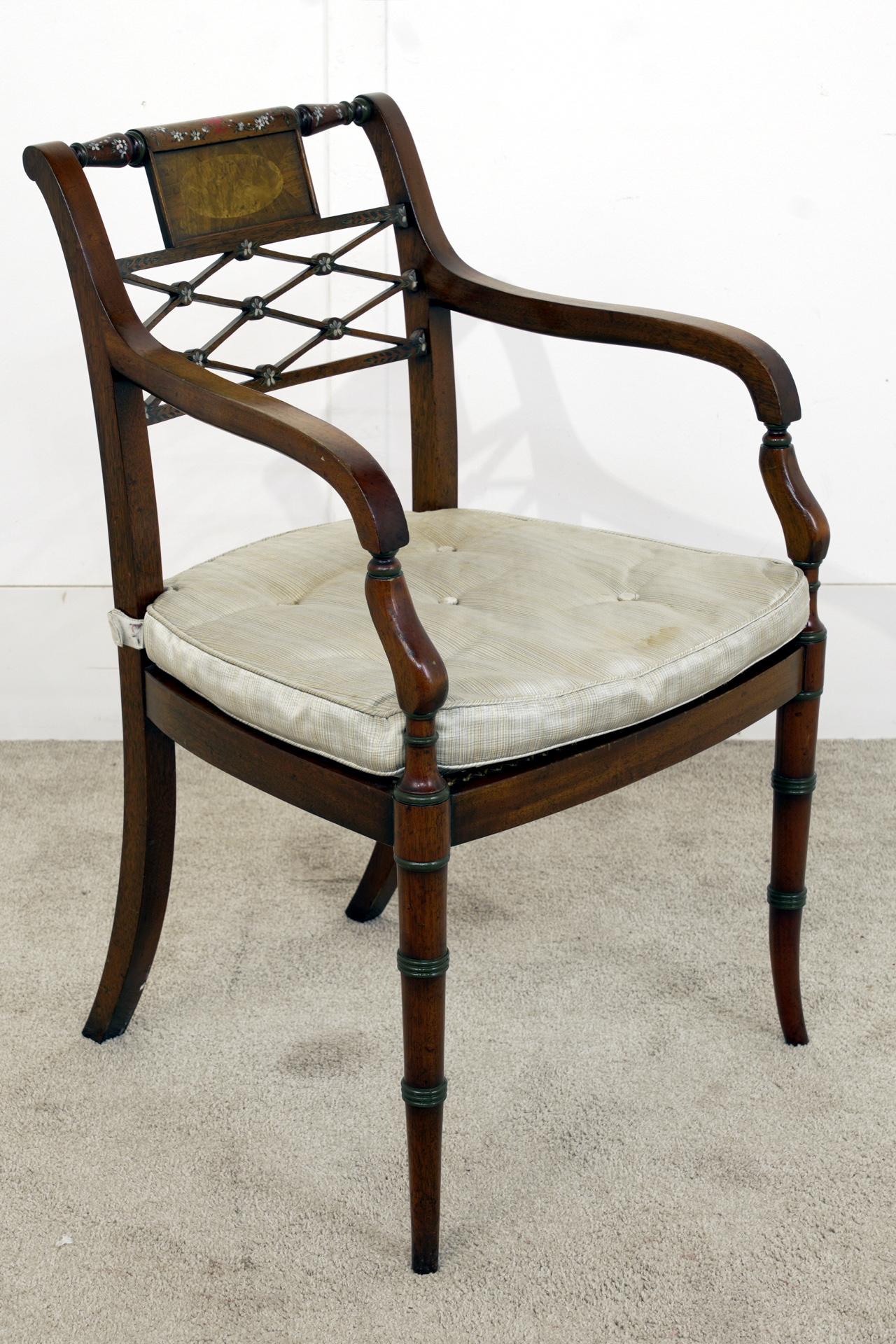 Regency Dining Set Pedestal Table and 8 Chairs Mahogany in vendita 5