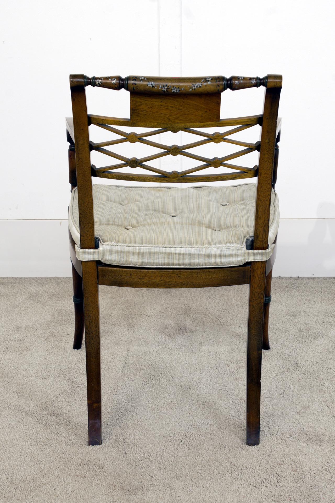 Regency Dining Set Pedestal Table and 8 Chairs Mahogany in vendita 6