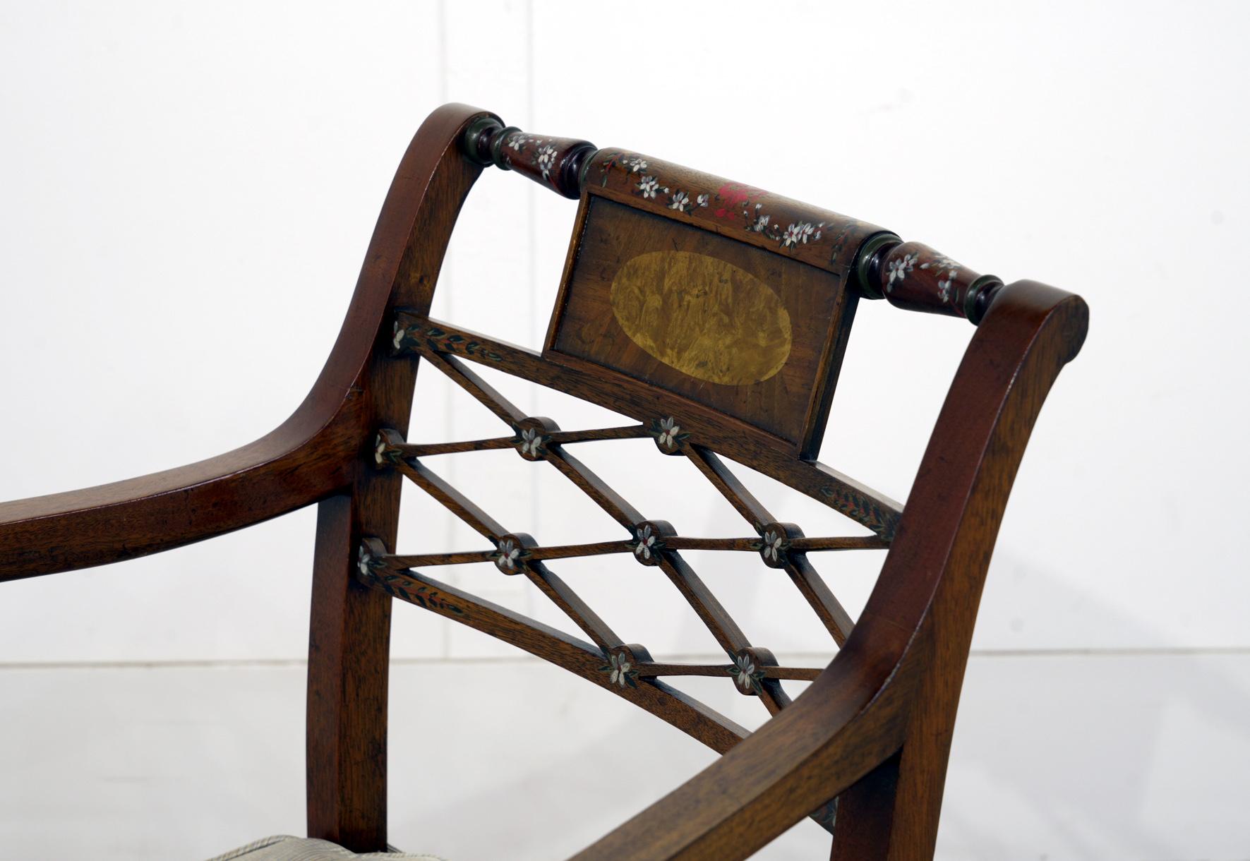 Regency Dining Set Pedestal Table and 8 Chairs Mahogany in vendita 7