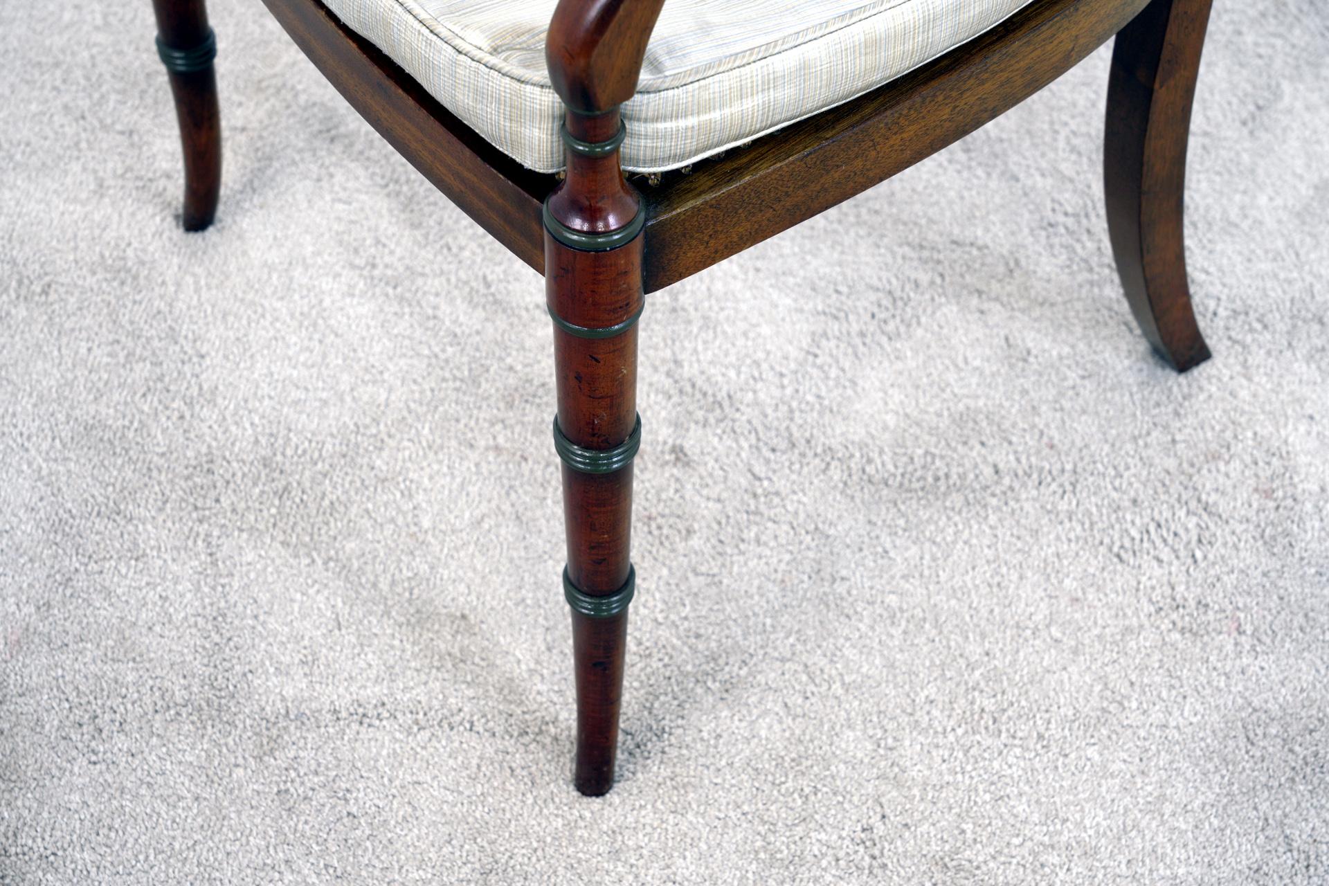 Regency Dining Set Pedestal Table and 8 Chairs Mahogany in vendita 8