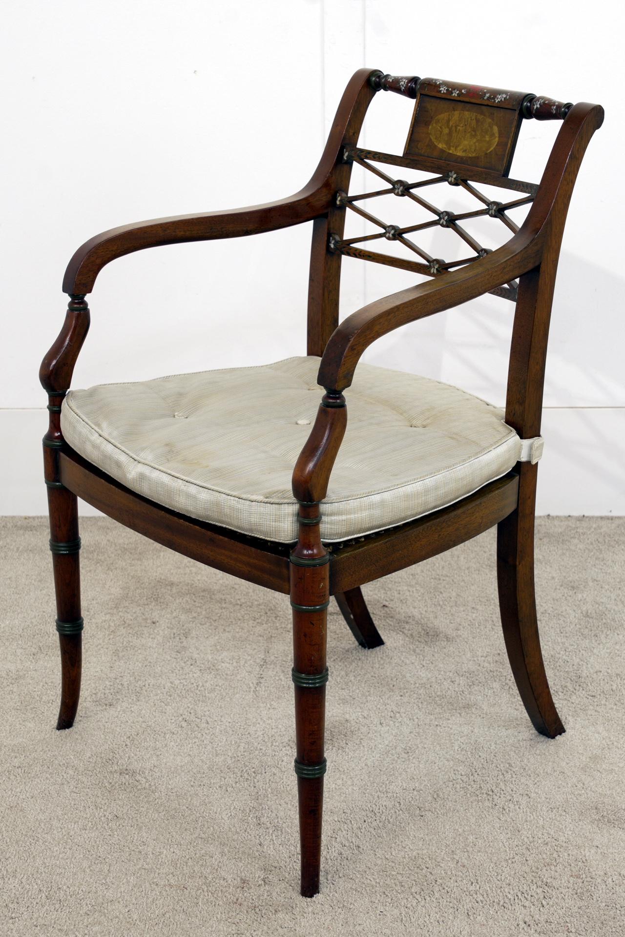 Regency Dining Set Pedestal Table and 8 Chairs Mahogany in vendita 4