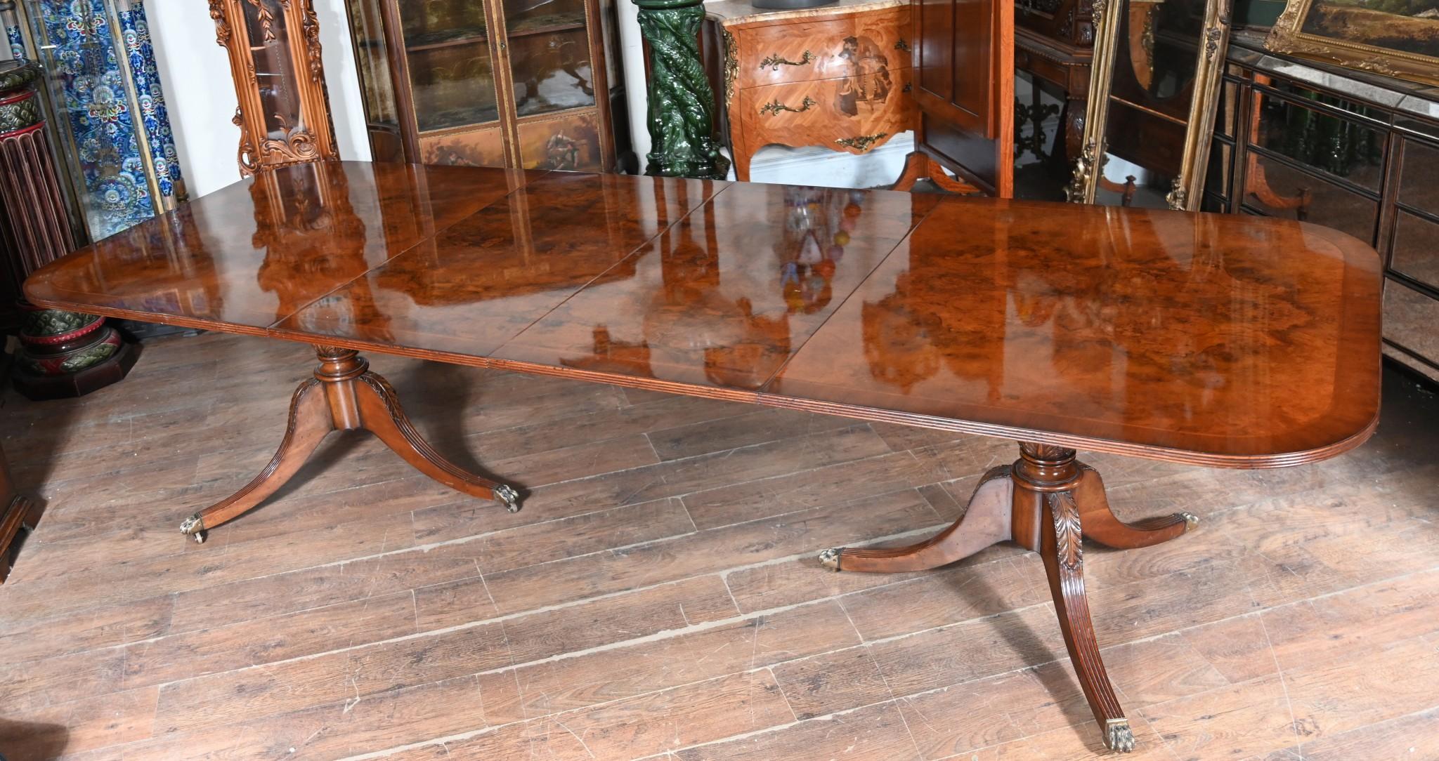 Regency Dining Set Pedestal Table and Chippendale Chairs 12