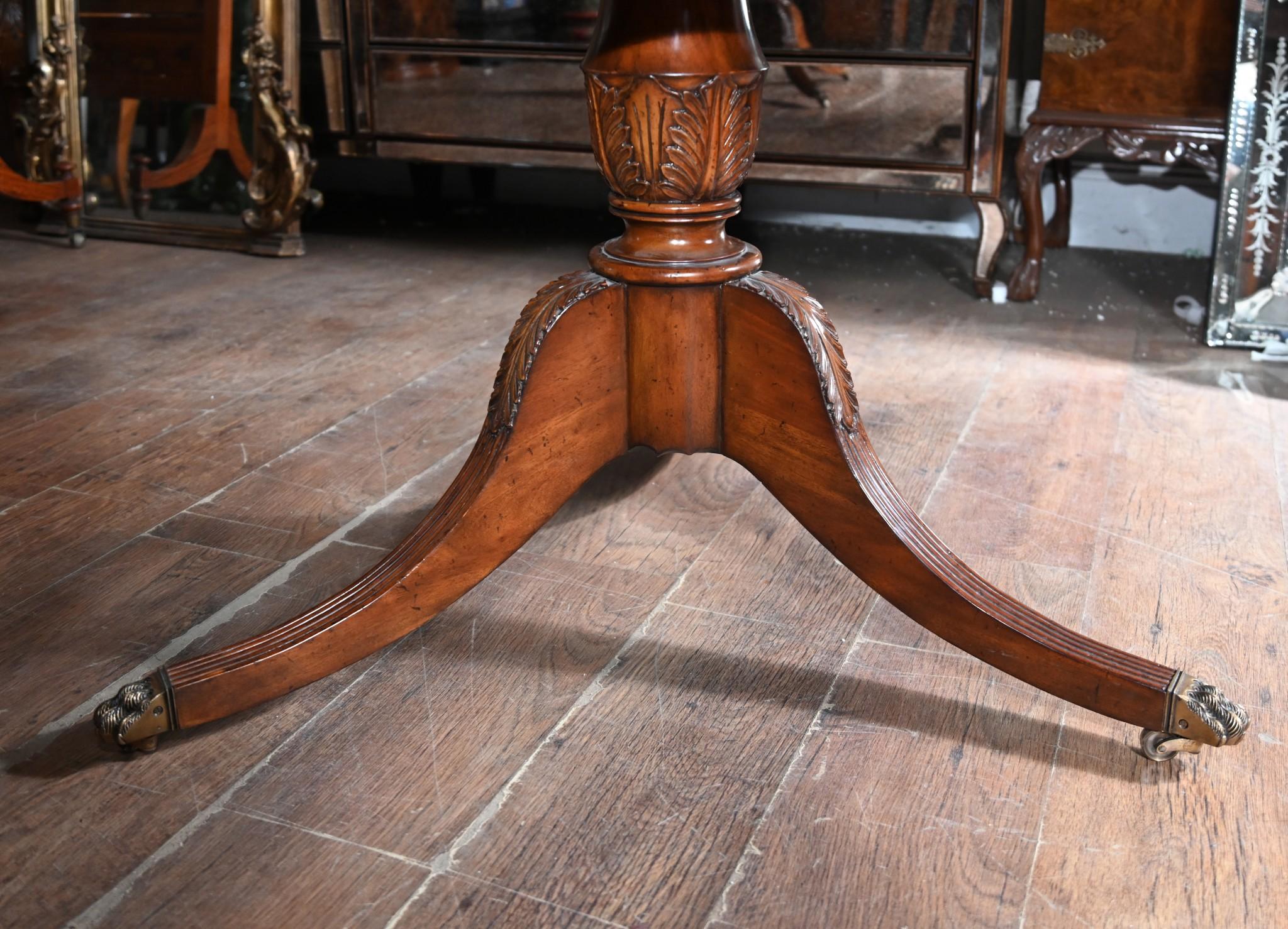 Regency Dining Set Pedestal Table and Chippendale Chairs 4