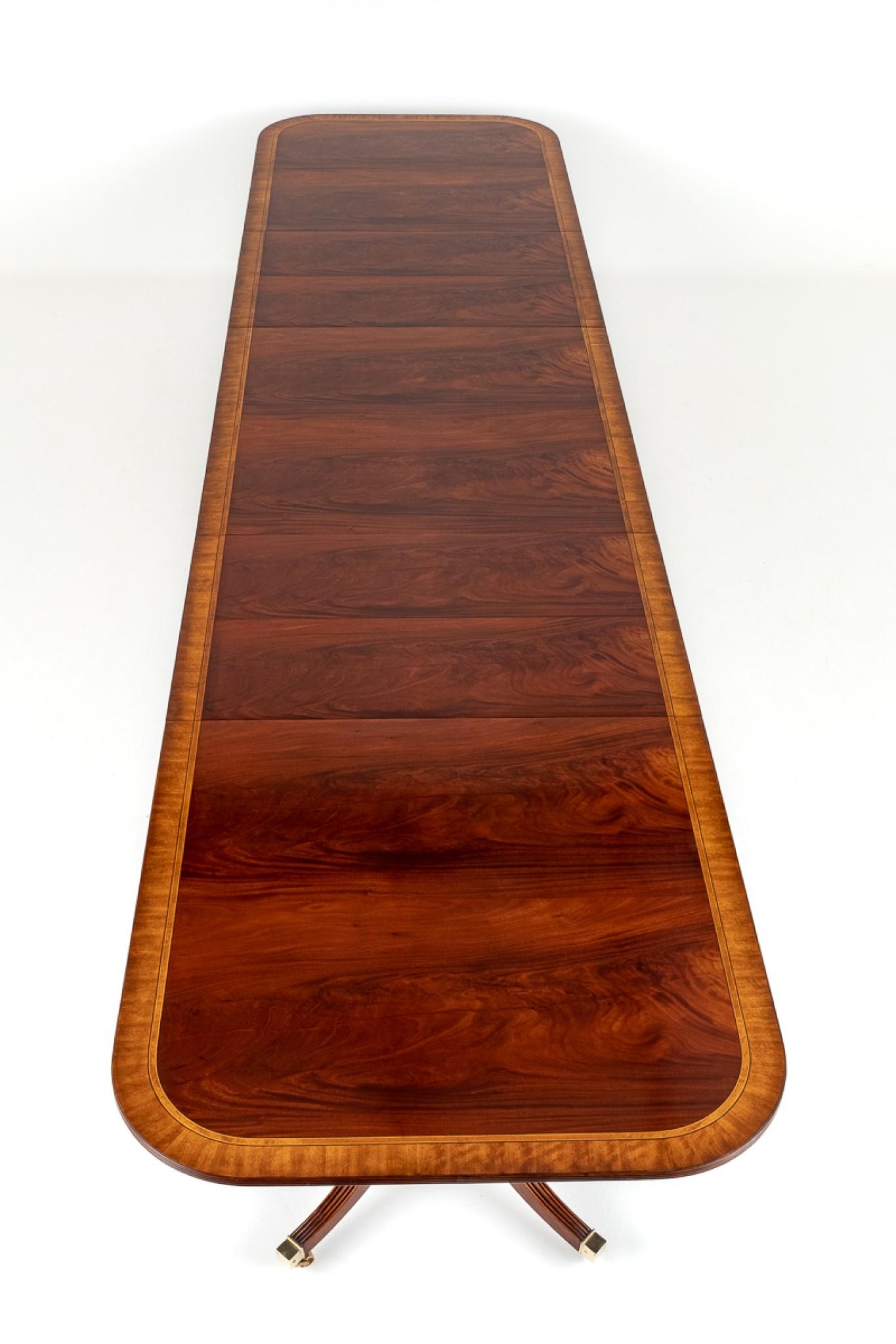 Wood Regency Dining Table Extending 16 Feet Mahogany For Sale
