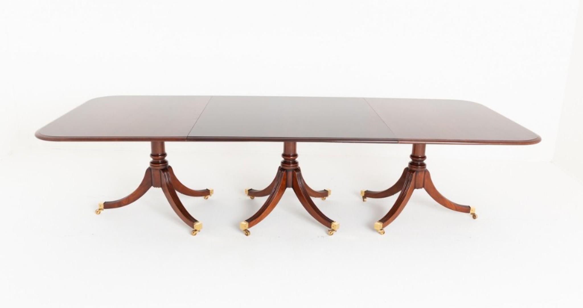 Regency Dining Table Mahogany 18 Seater Pedestal Tables 1