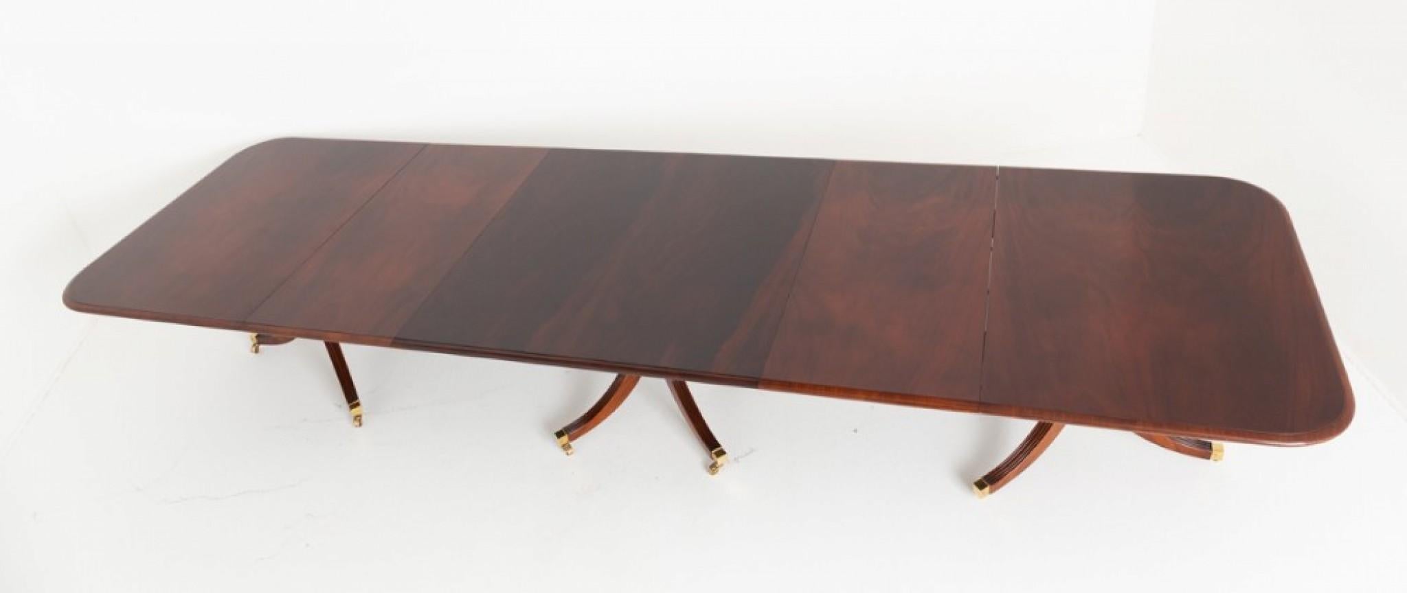 Regency Dining Table Mahogany 18 Seater Pedestal Tables 3