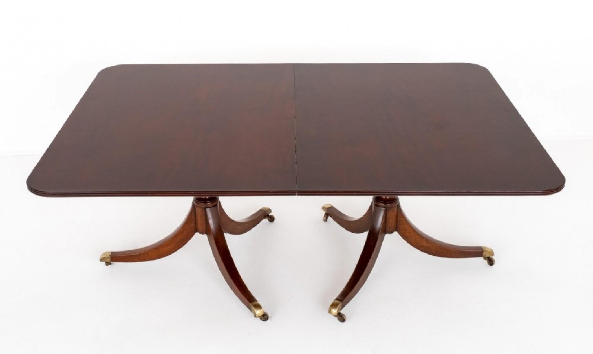 Mesa de Comedor Regencia - Caoba 2 Pedestales Periodo Antiguo en venta 8