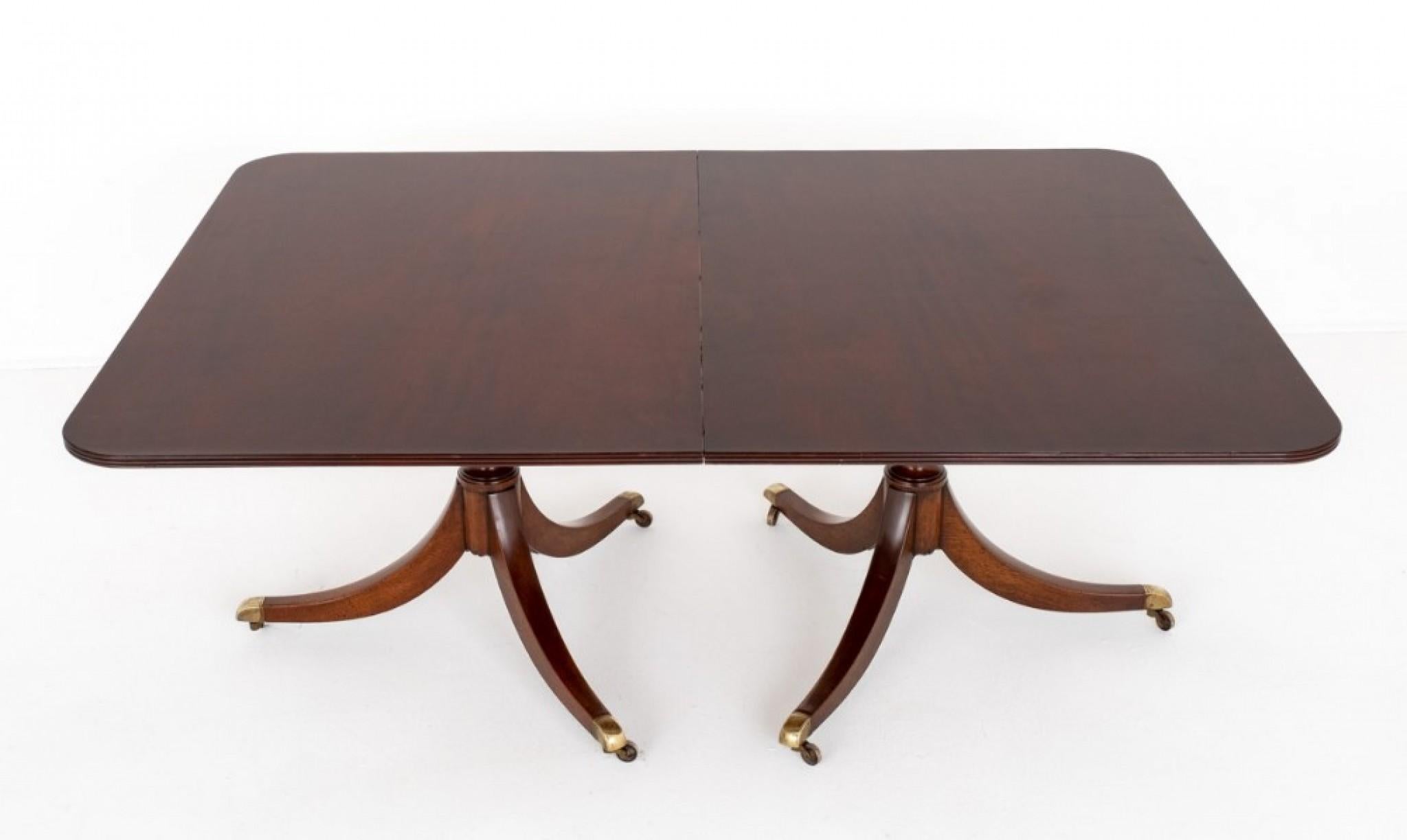 Regency Dining Table - Mahogany 2 Pedestal Period Antique For Sale 1