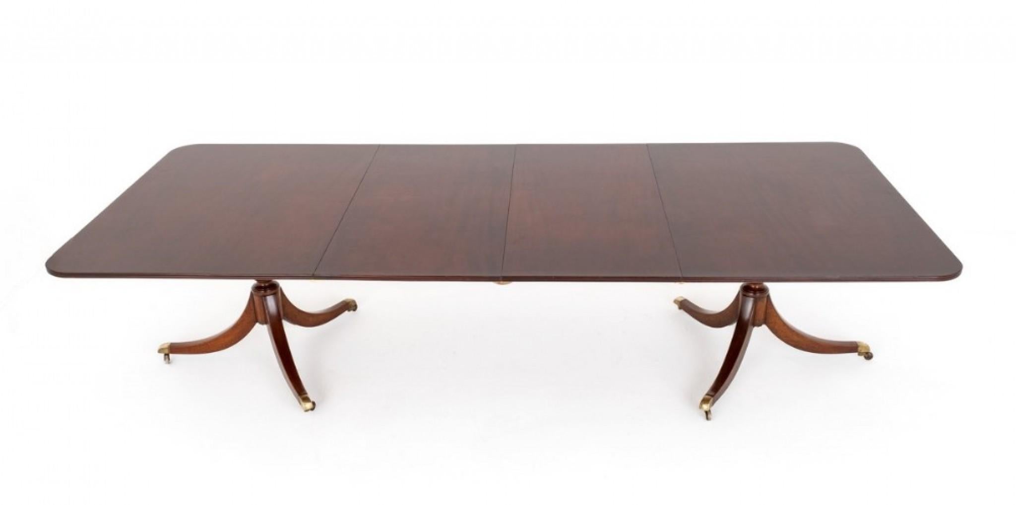 Regency Dining Table - Mahogany 2 Pedestal Period Antique For Sale 5