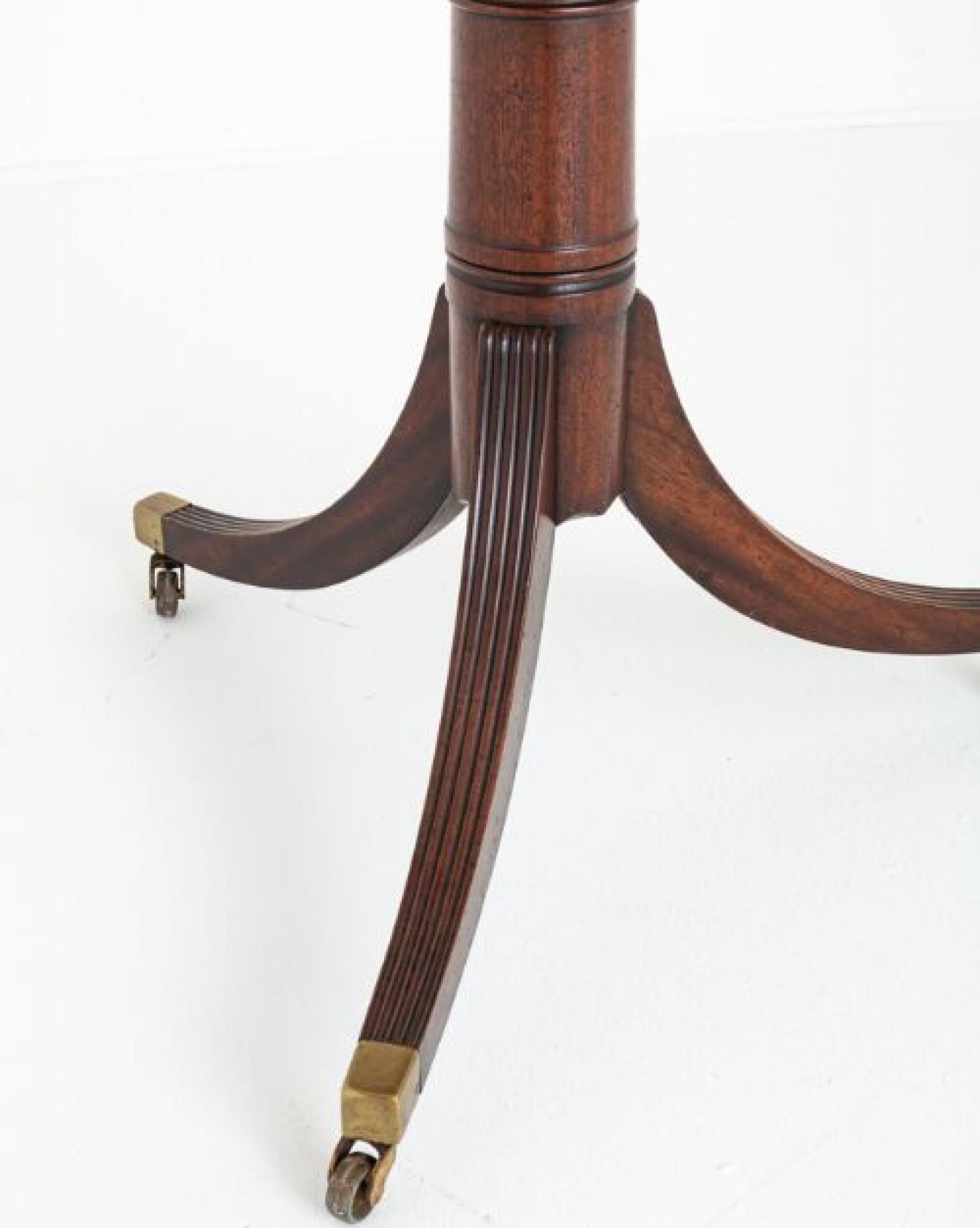 Regency Dining Table Mahogany Pedestal Ten Seater For Sale at 1stDibs