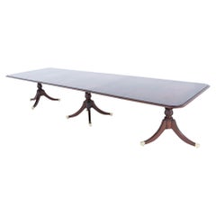 Regency Dining Table Pedestal Extending 20 Seater Mahogany
