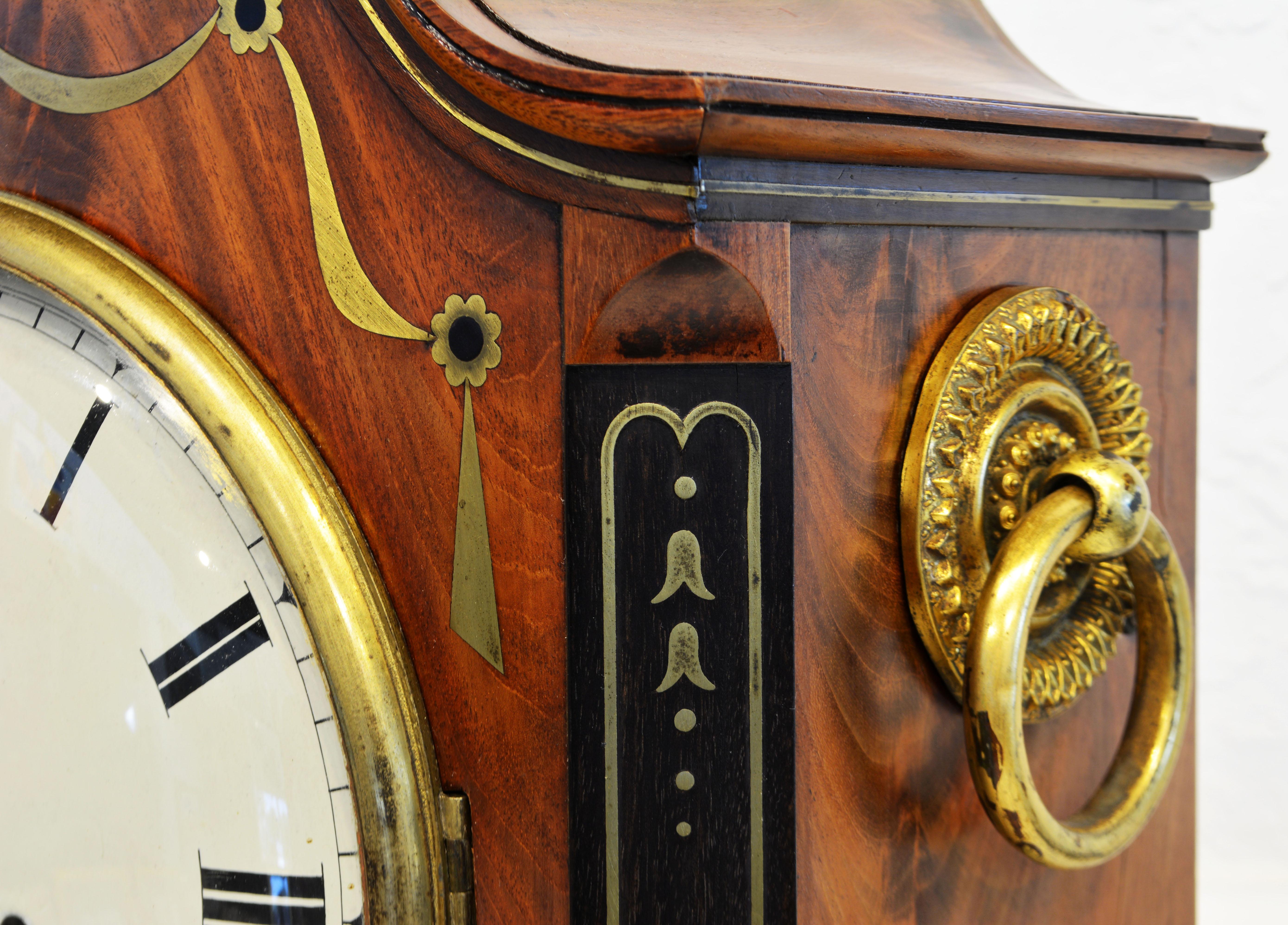 Regency Domed and Brass Inlaid Mantel Clock by Houghton Birmingham, Circa 1830 5
