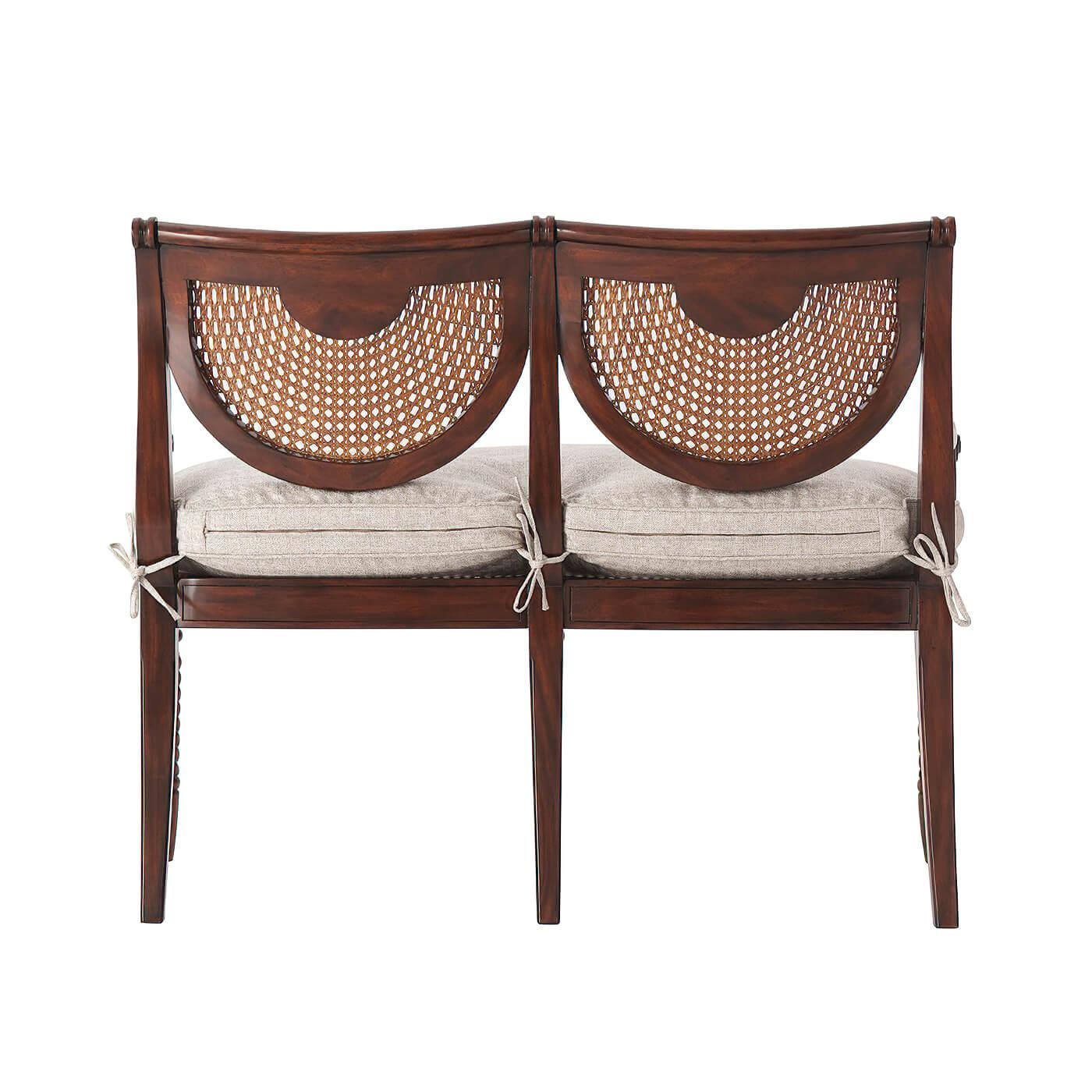 Contemporary Regency Double Chairback Settee For Sale