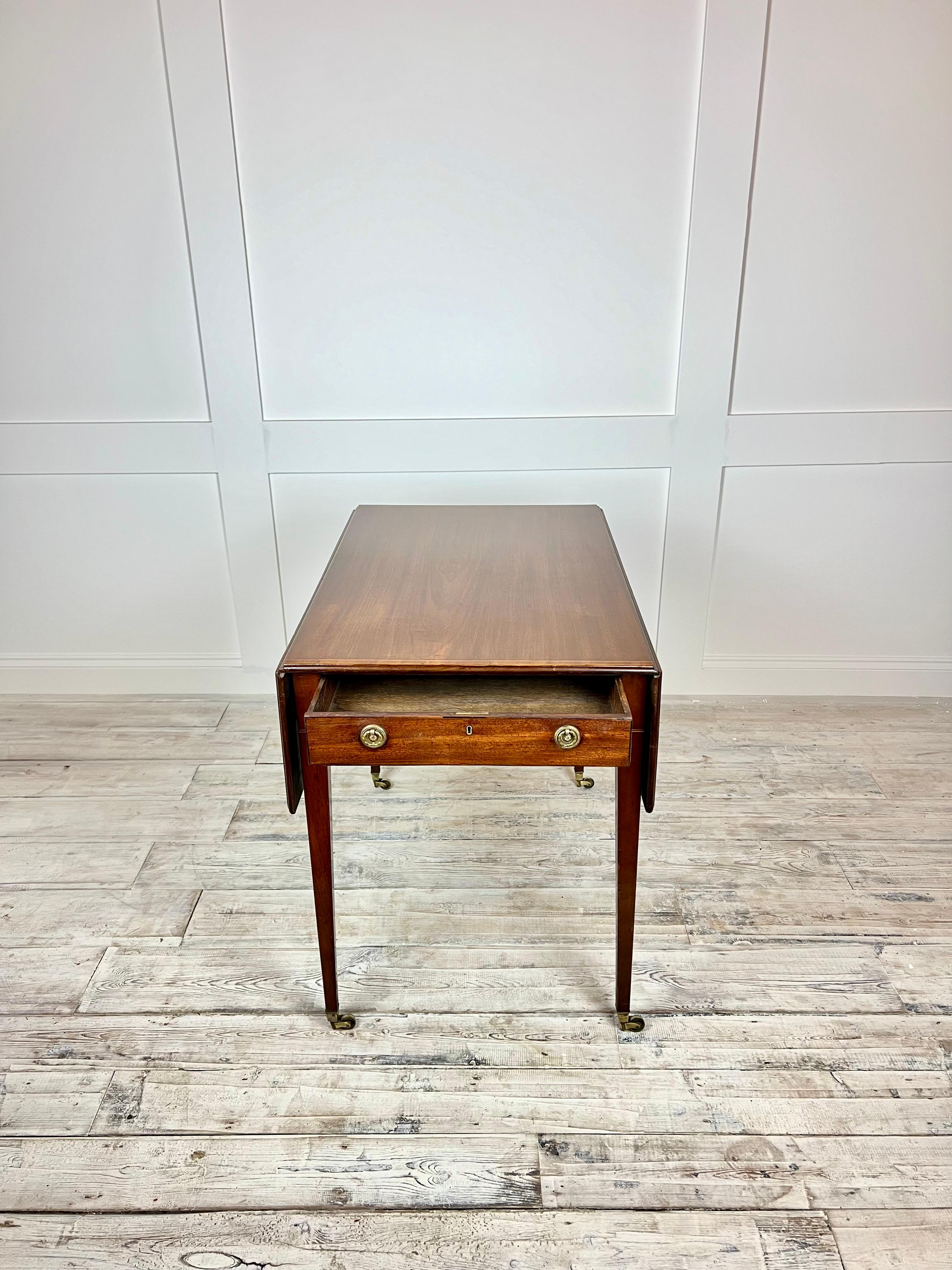 Inlay Regency Drop Leaf Mahogany Table c.1830's For Sale