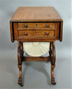 Regency Drop-Leaf Work Table in Pollard Oak