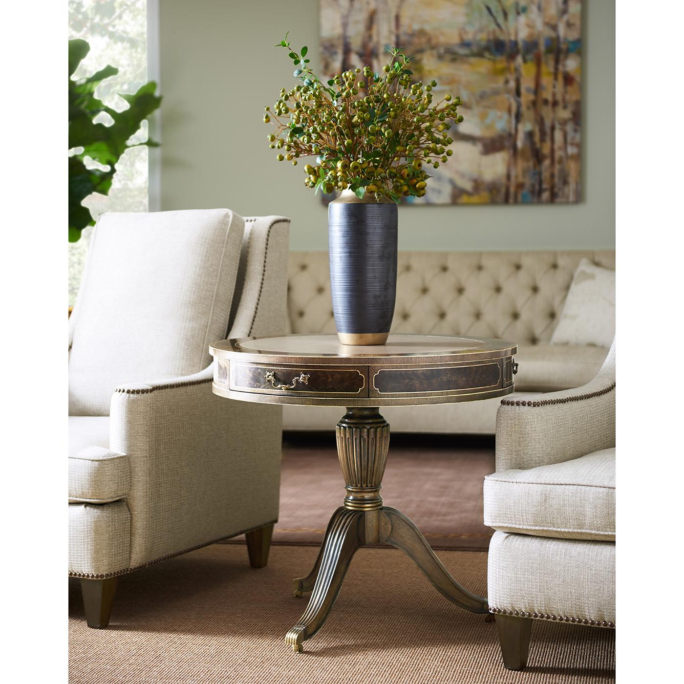 Contemporary Regency Drum Table For Sale