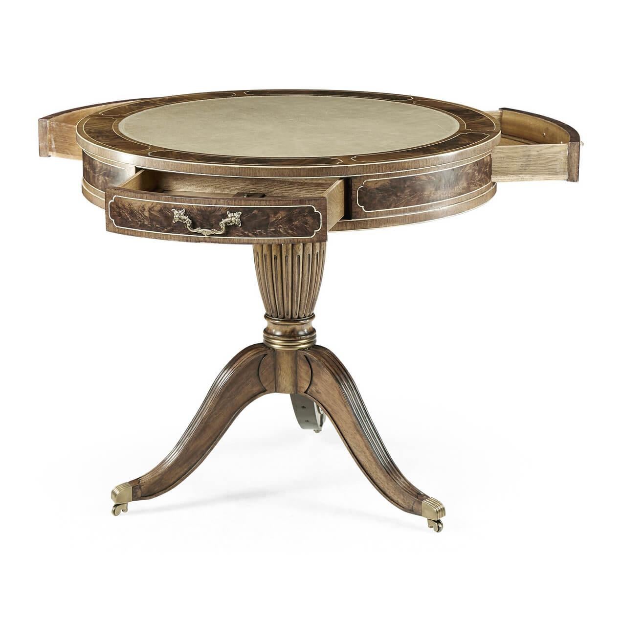 Mahogany Regency Drum Table For Sale