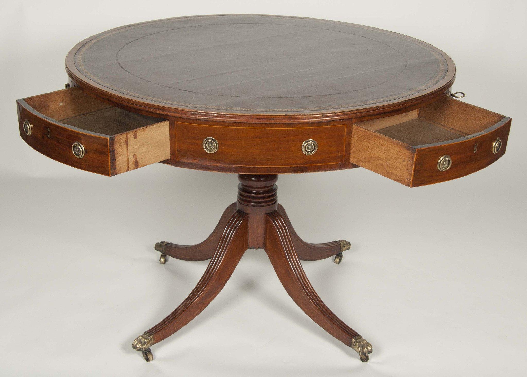 Leather Regency Dum Table