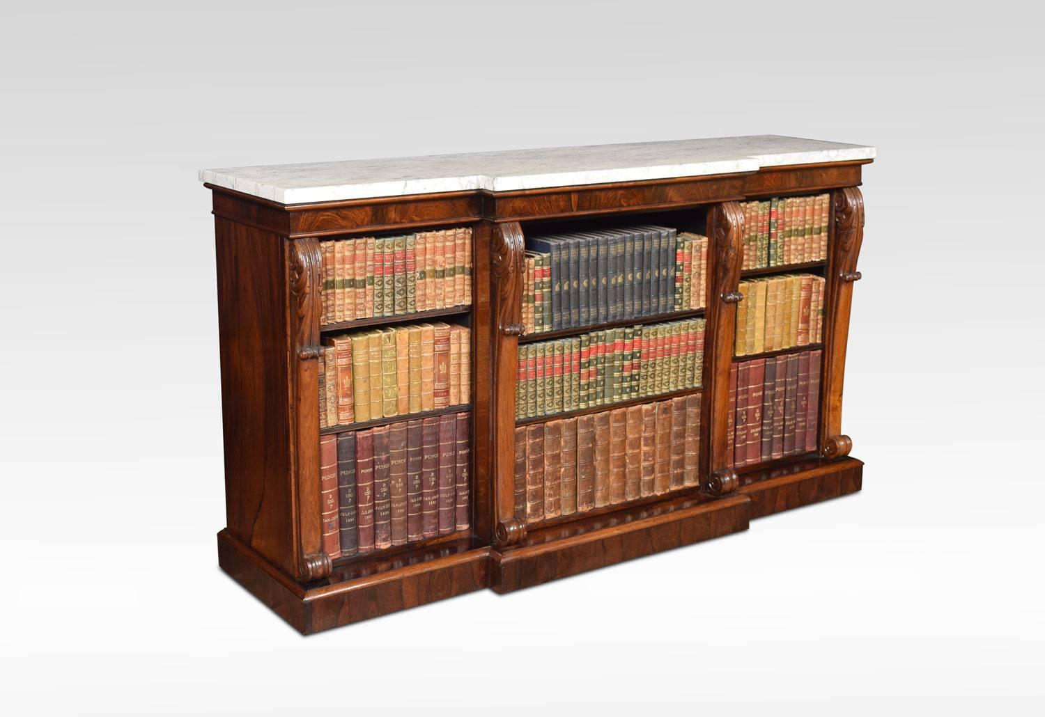 British Regency Dwarf Rosewood Breakfront Bookcase