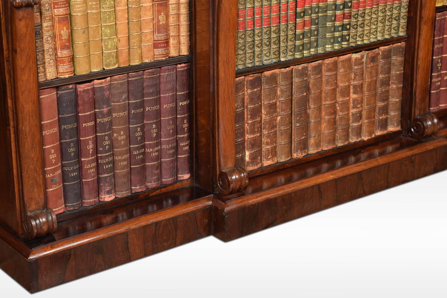 19th Century Regency Dwarf Rosewood Breakfront Bookcase