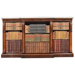 Regency Dwarf Rosewood Breakfront Bookcase