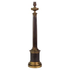 Regency Early 19th Century Bronze Column Table Lamp