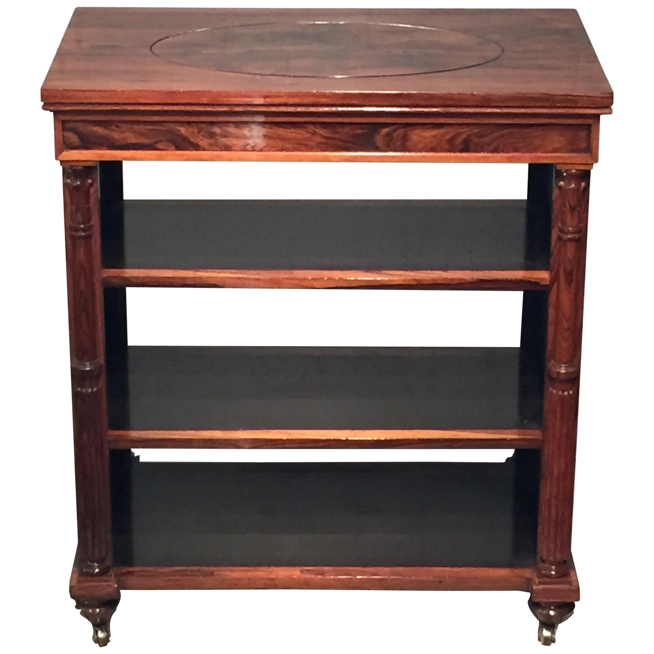 Regency Early 19th Century Rosewood Open Centre Bookcase and Jardinière For Sale